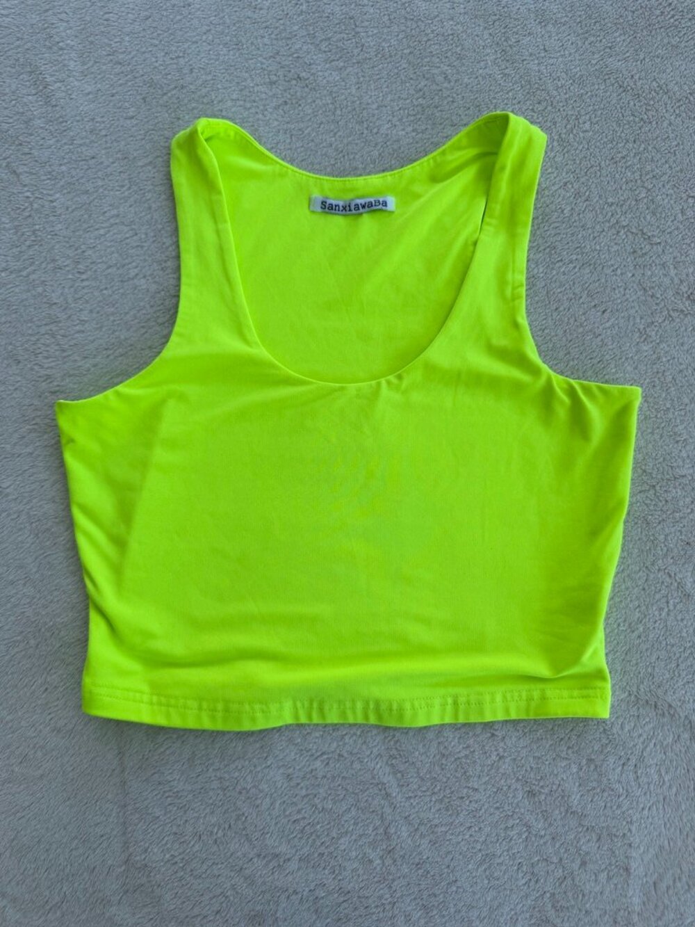 Neon Green Tank Top Cropped Size S